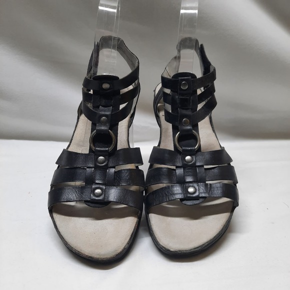 Pure sole Darla leather black ankle strap sandal 7 - Picture 1 of 7